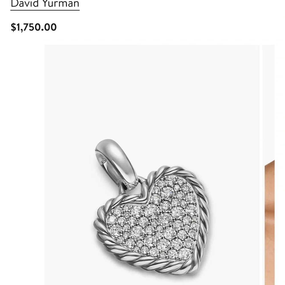 NEW David Yurman Diamond Heart Cable Bracelet – Sterling Silver
